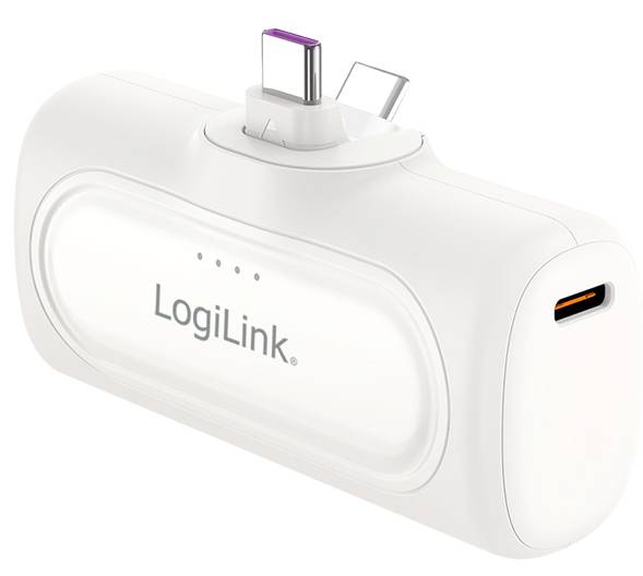 Logilink kompakte Powerbank 5000 mAh, 2x USB-C, weiß