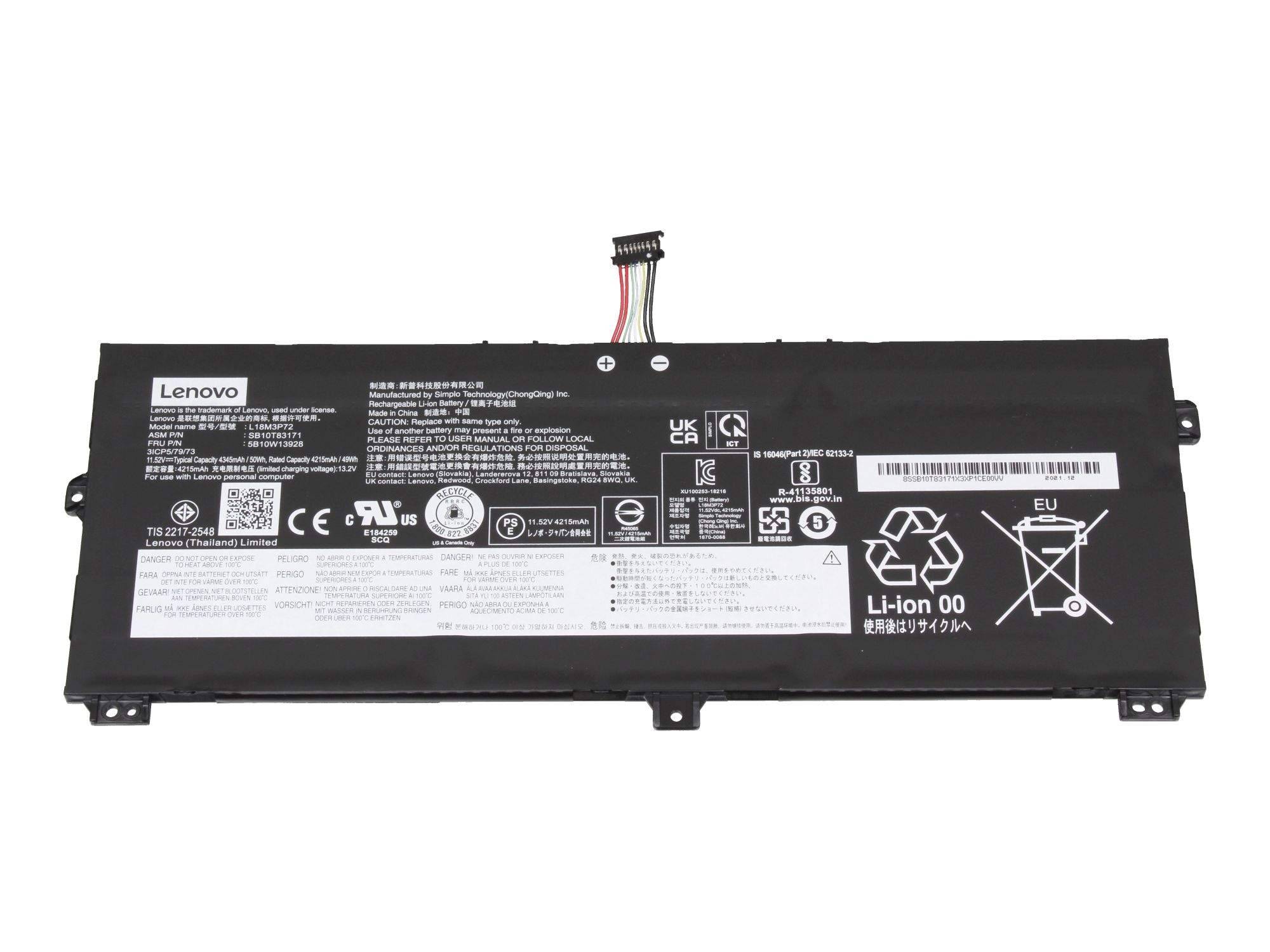Lenovo Internal 3c 50Wh LiIon SMP BYD