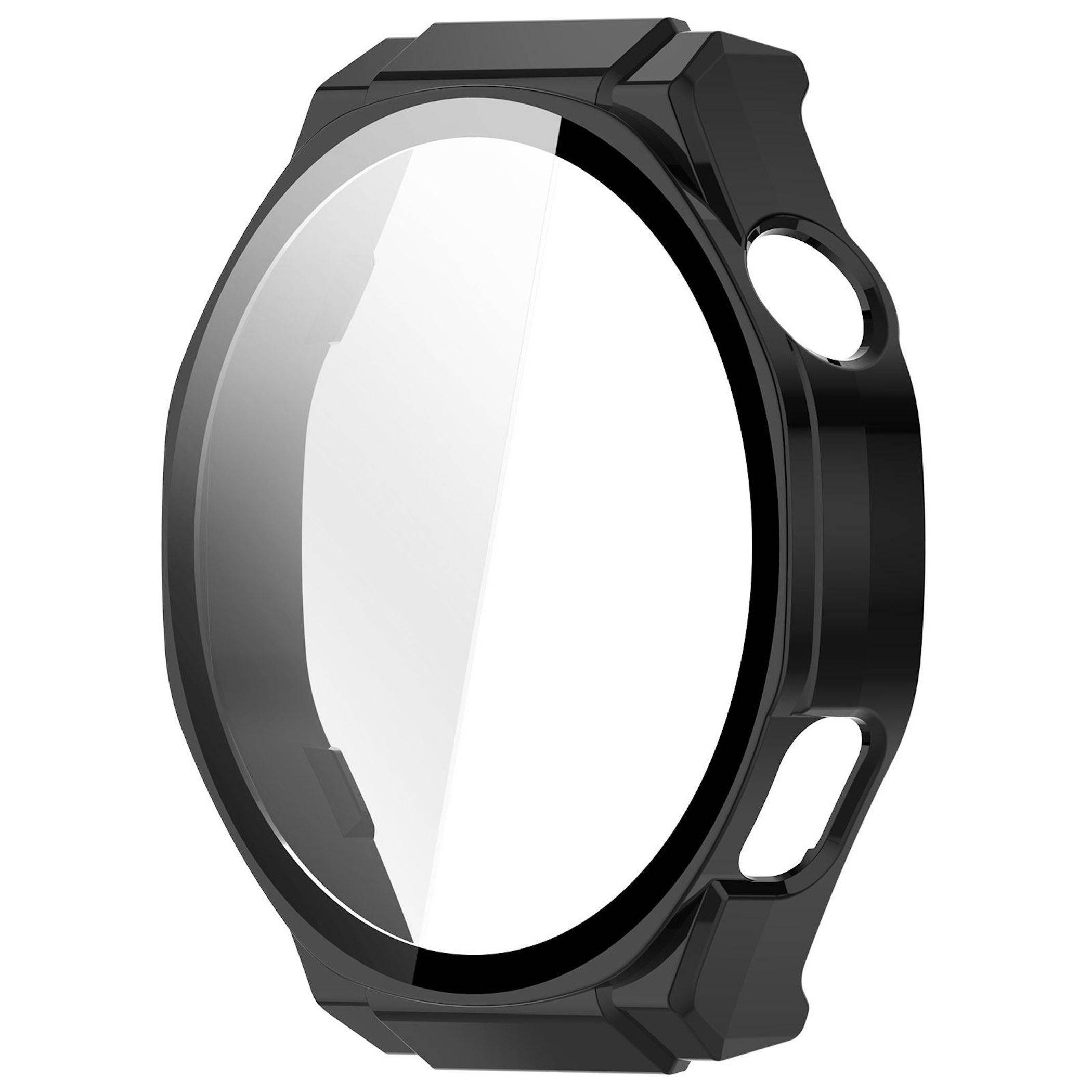 Für Honor Watch 5 Ultra Kunststoff Design Schutzhülle + 9H Hart Glas Schwarz