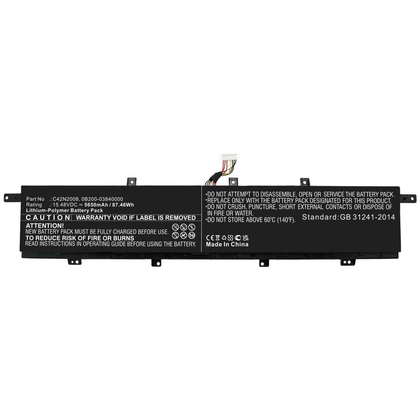 CoreParts Laptop Battery for Asus 87.46Wh 15.48V 5650mAh