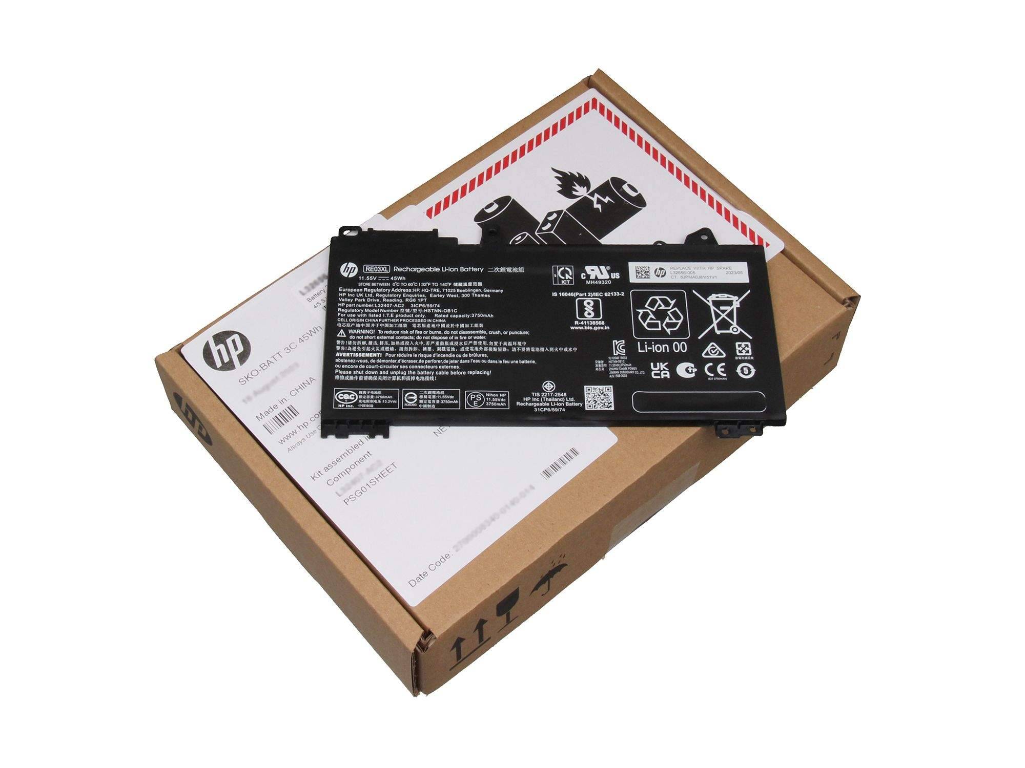 45Wh Li-ion battery for - Battery - Batterie - 3.750 mAh