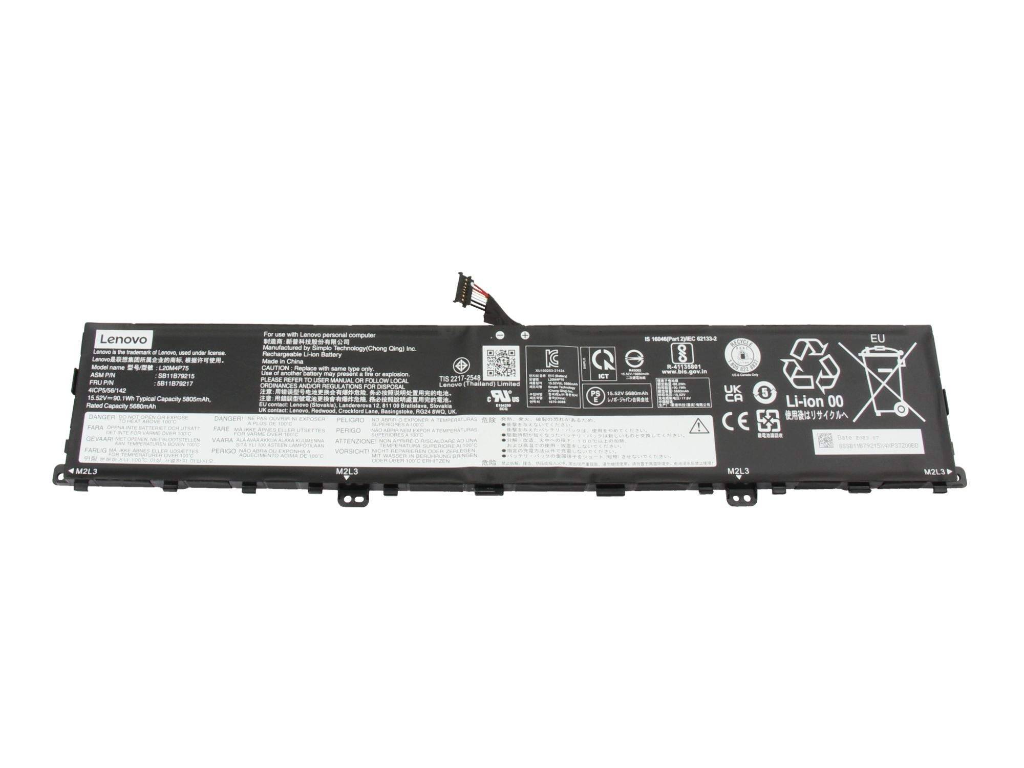 90Wh integrated 4-cell battery assembly - Batterie - 5.805 mAh