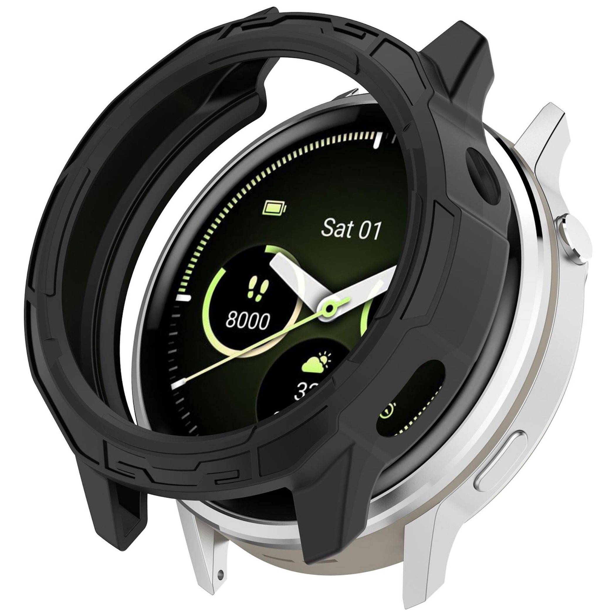 TPU Schutz Hülle für Garmin Venu 4 45mm Armor Hollow Coverage Gehäuse Schwarz