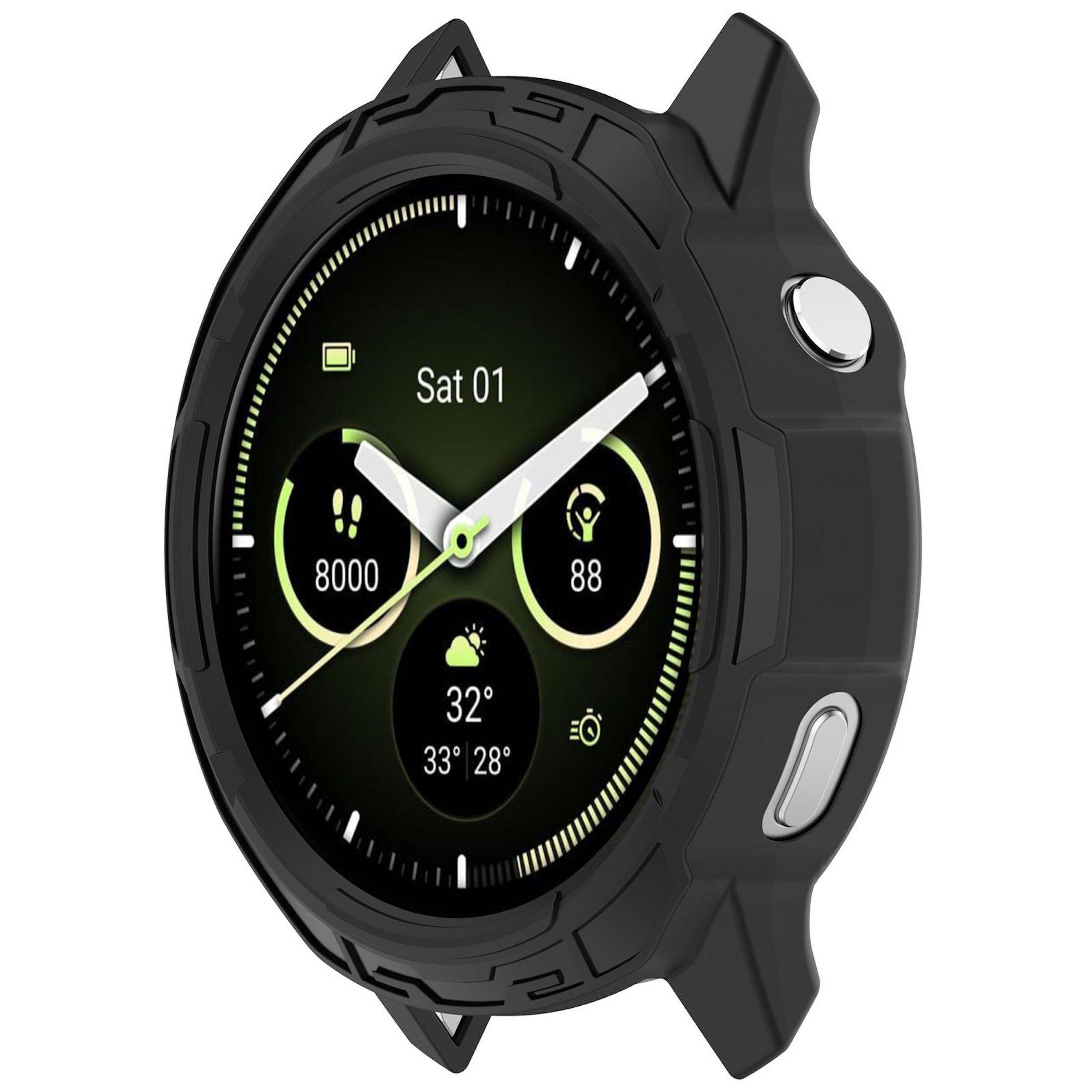 TPU Schutz Hülle für Garmin Venu 4 45mm Armor Hollow Coverage Gehäuse Schwarz