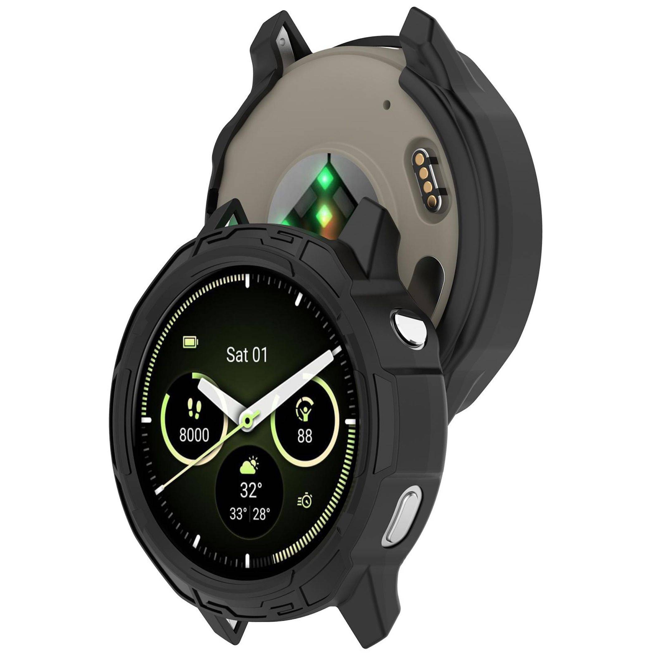 TPU Schutz Hülle für Garmin Venu 4 45mm Armor Hollow Coverage Gehäuse Schwarz