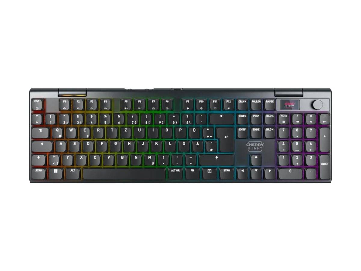 Cherry XTRFY MX 10.1 Wireless, Verkabelt & Kabellos, USB + RF Wireless + Bluetooth, Mechanischer Switch, QWERTY, RGB-L