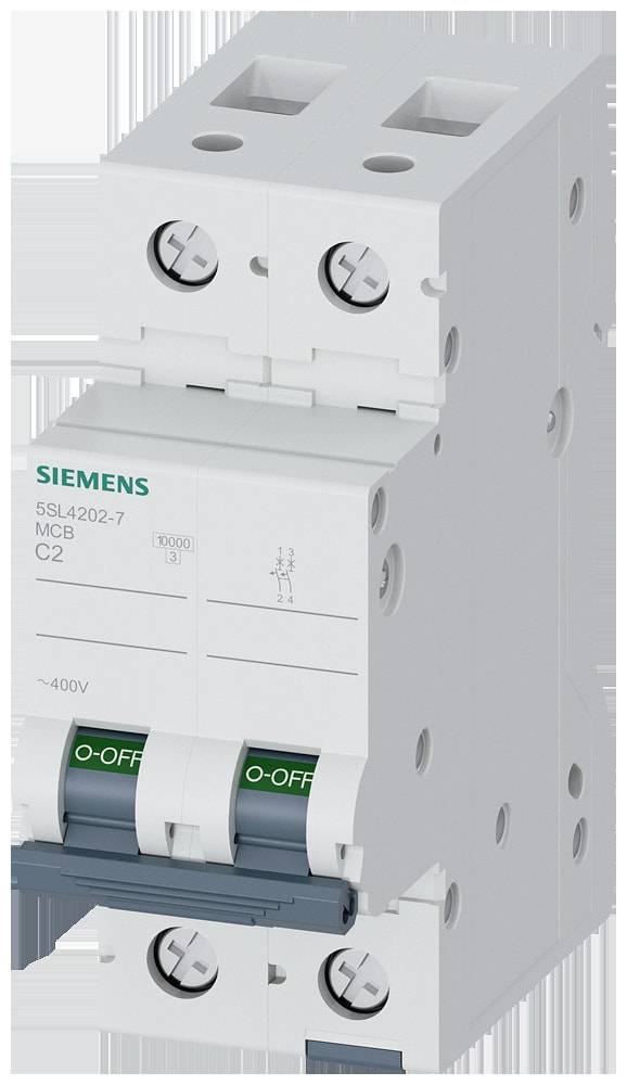 Siemens - 5SL4202-7 - Disjuntor modular 10kA 2P 2A C