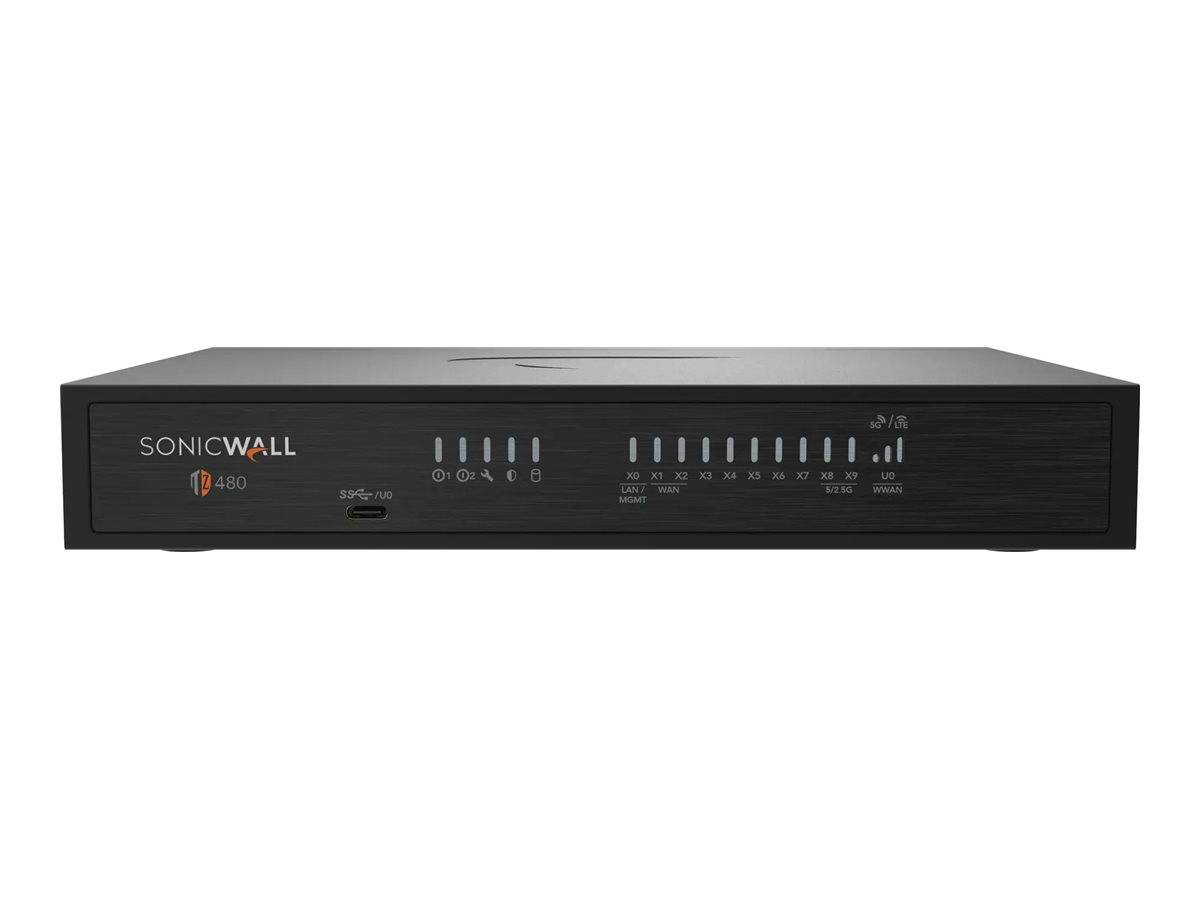 SonicWall TZ Series TZ480 - Gen 8 - Sicherheitsgerät - 1GbE, 2.5GbE, 5GbE - Desktop Kabel & Adapter
