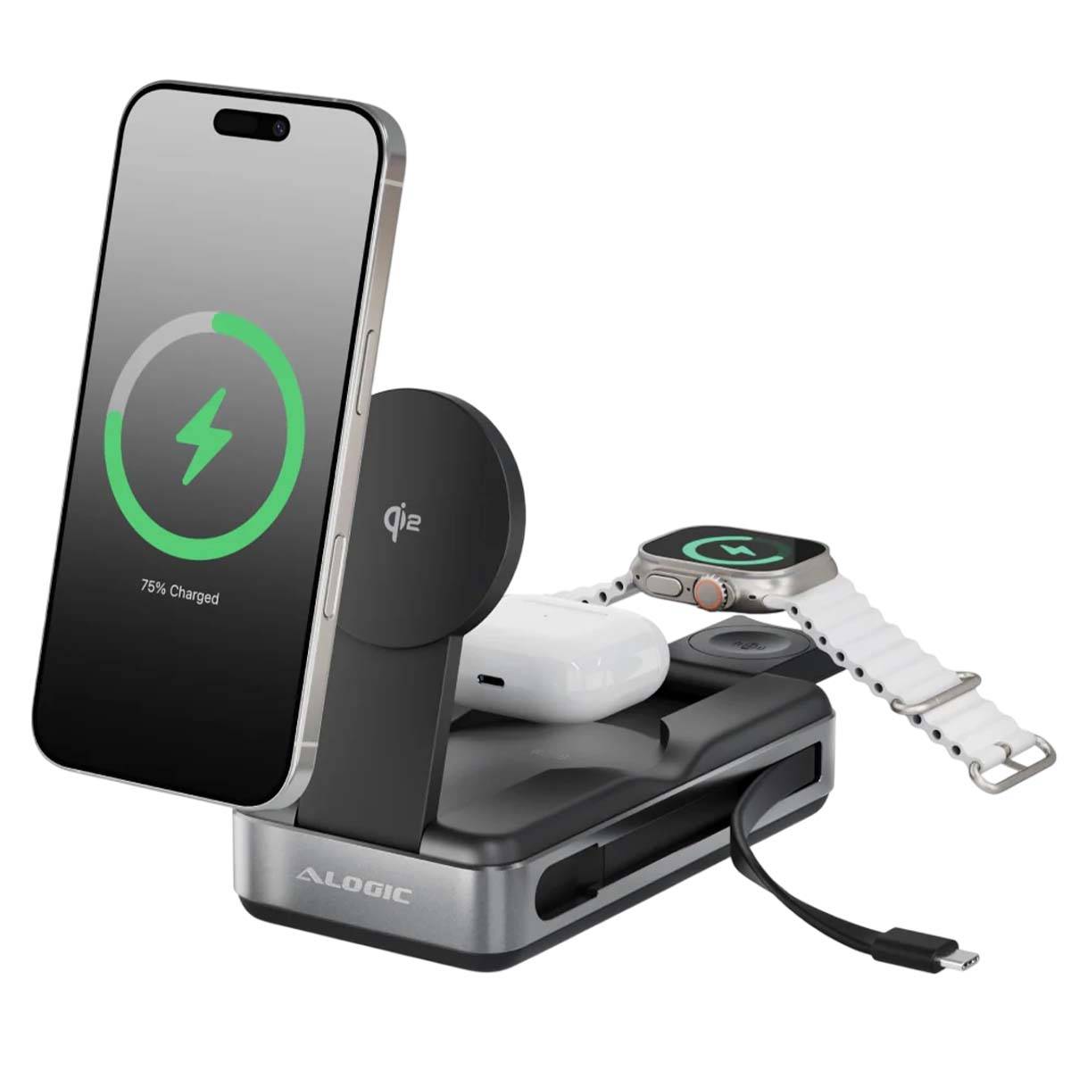 Alogic Roam 6-in-1 Powerbank 21.000 mAh with Qi2+ USB-C (R20KWCPB100W)