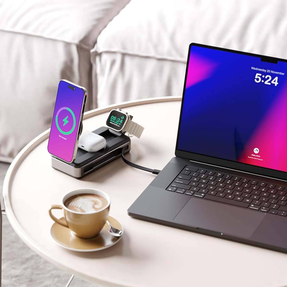 Alogic Roam 6-in-1 Powerbank 21.000 mAh with Qi2+ USB-C (R20KWCPB100W)