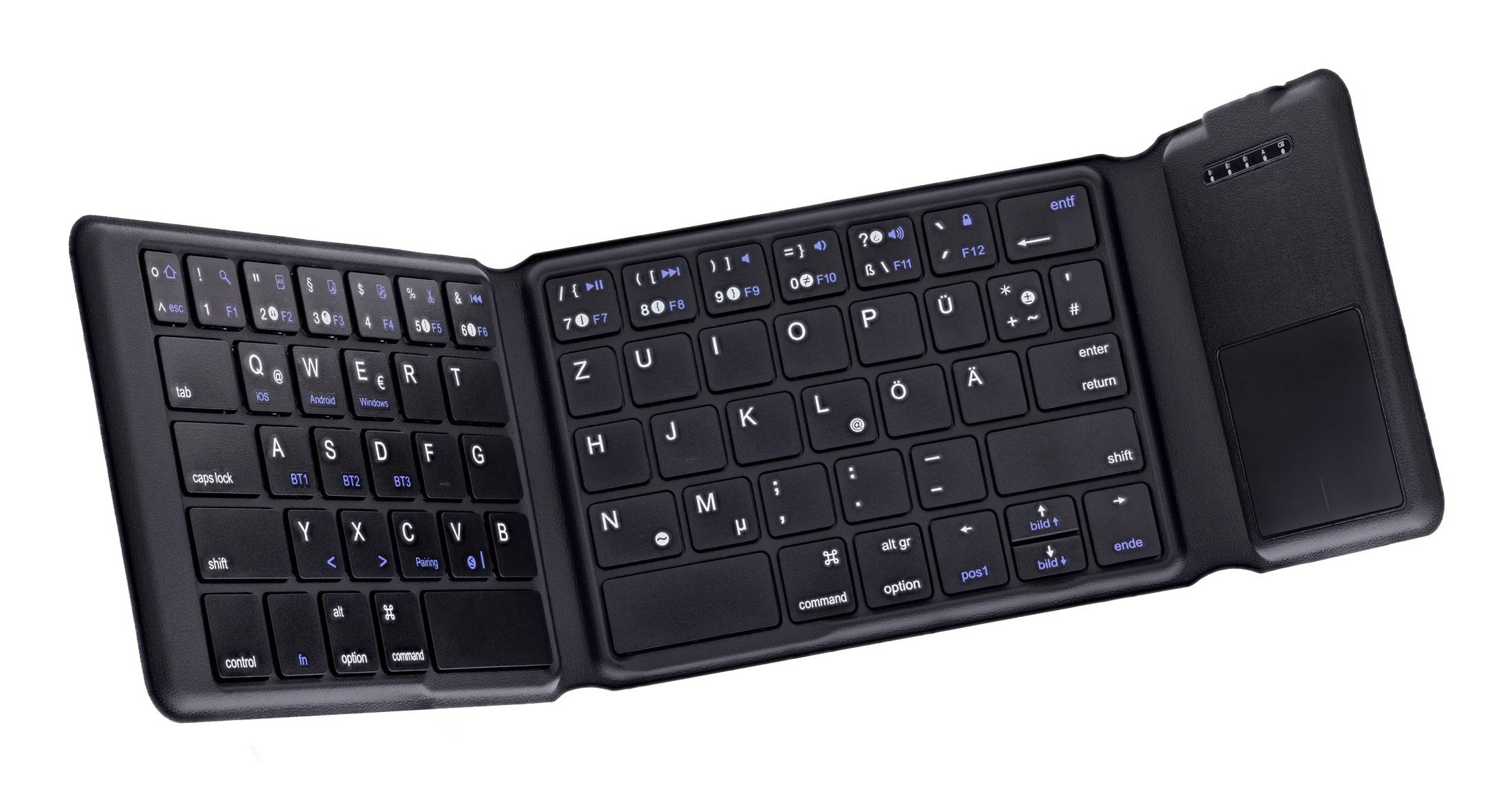 InLine® Faltbare Bluetooth Tastatur mit Touchpad, schwarz Eingabe / Ausgabe Mäuse & Tastaturen