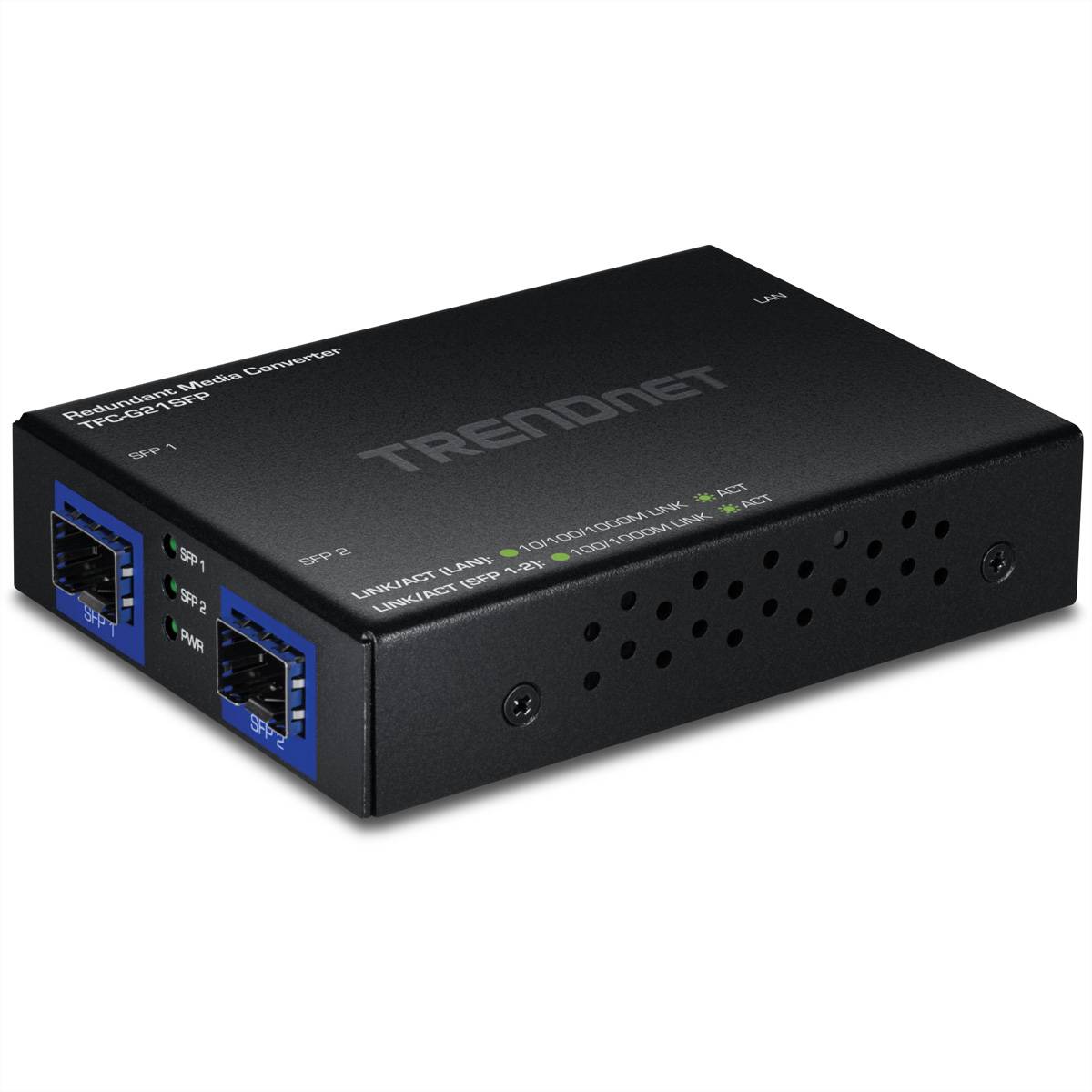 TrendNet TFC-G21SFP Medien Konverter 1000BASE-T zu Dual SFP, Redundant Mode Netzwerk-Konverter