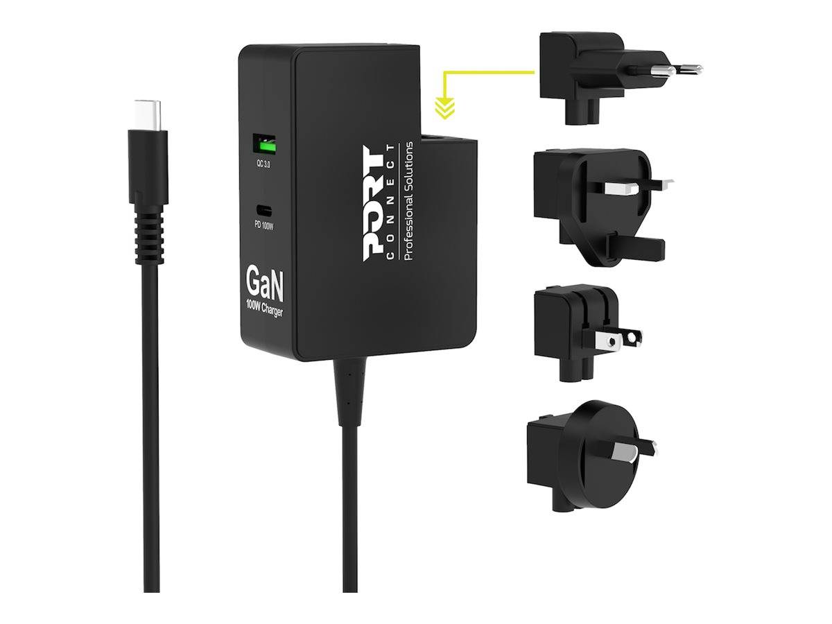 Port USB-C Ladegerät GaN 100W USB-C/A Reiseadapter Multimedia-Technik