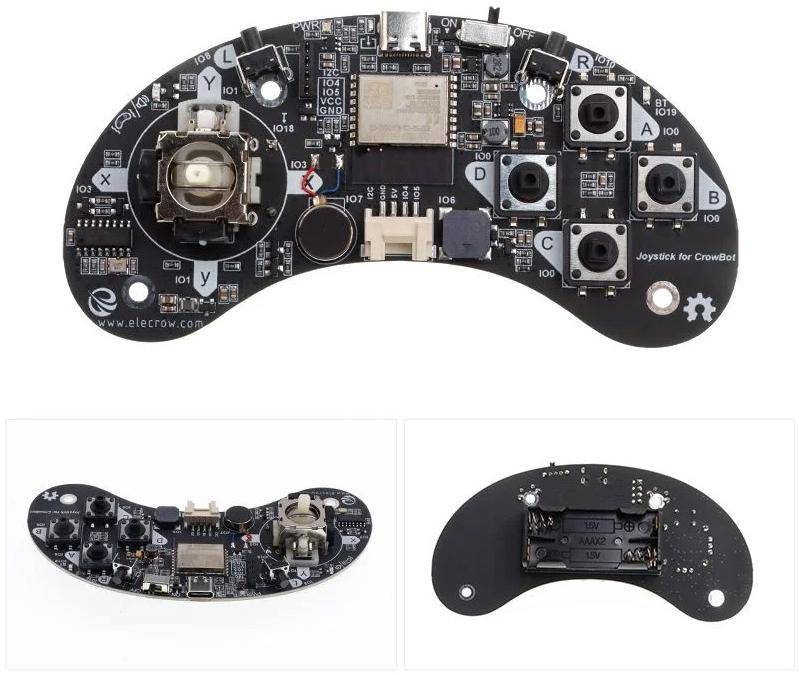 Elecrow CrowBot Joystick Controller, Bluetooth & WLAN, OLED, 6 Tasten, Vibrationsmotor