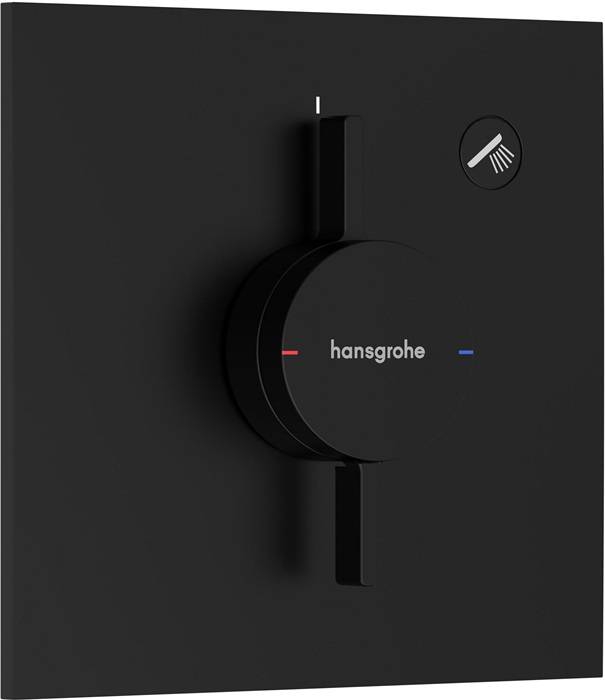 hansgrohe DuoTurn E Mischer Unterputz für 1 Verbraucher, Mattschwarz mit Thermostat