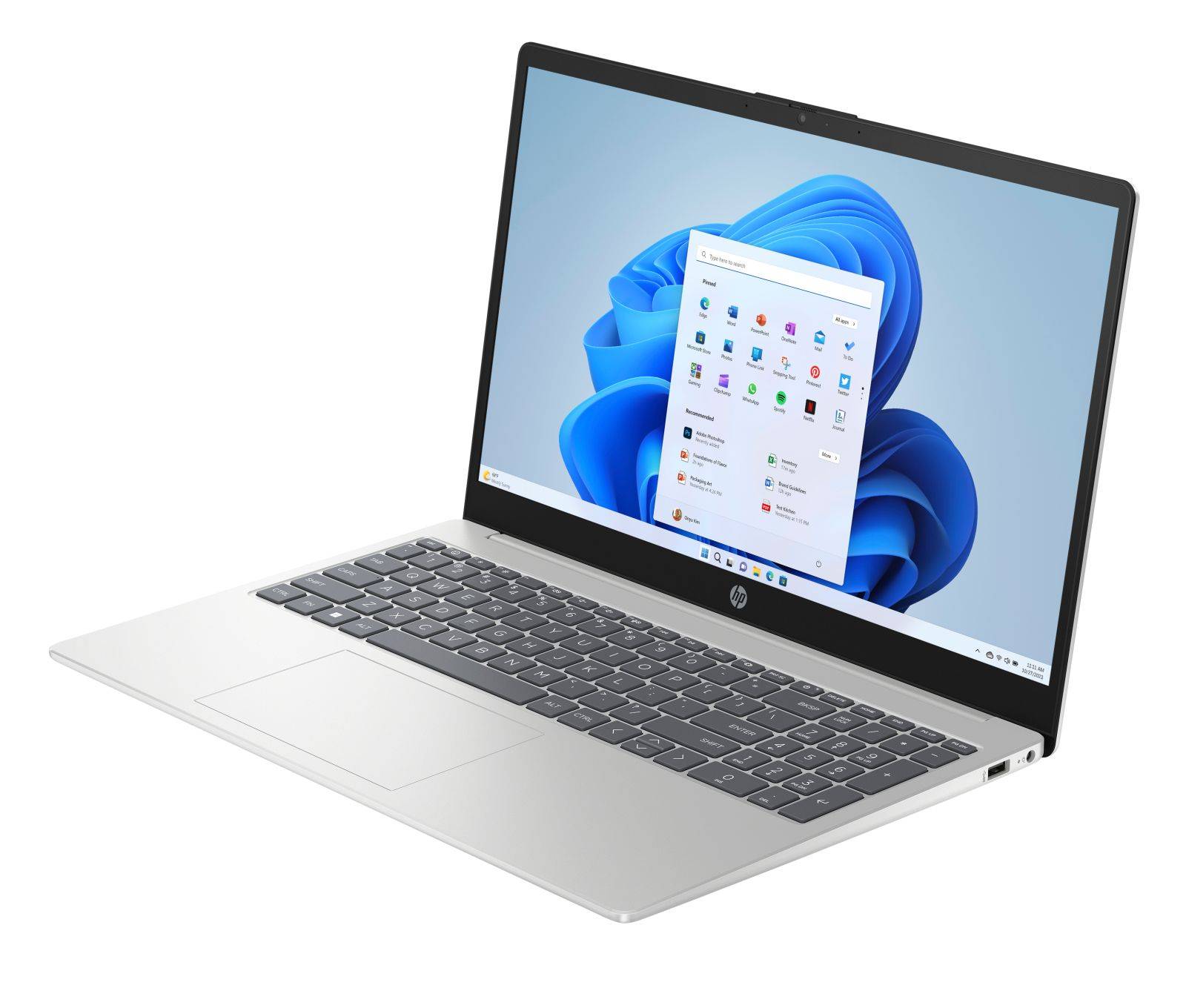 HP 15-fd0519ng Laptop 39,6 cm (15,6 Zoll), 4 GB RAM, 128 GB UFS, Intel® N150 (D46JREA#ABD)