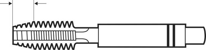 Handgewindebohrer Mittelschneider BSW 1"x8, DIN 352/ HSS-G Völkel