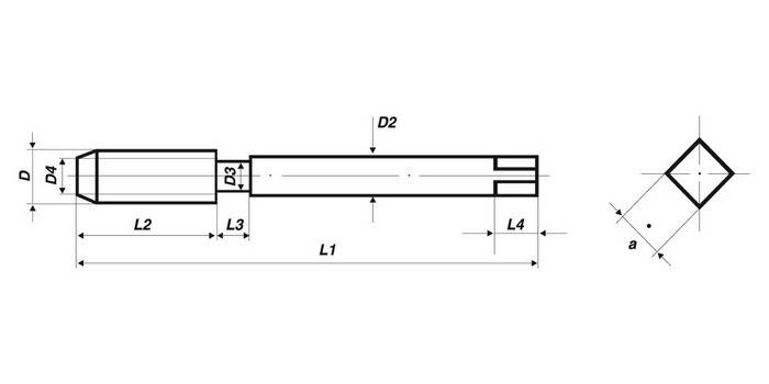 Handgewindebohrer Vorschneider MF 14x0.75 , DIN 2181/ HSS-G Völkel