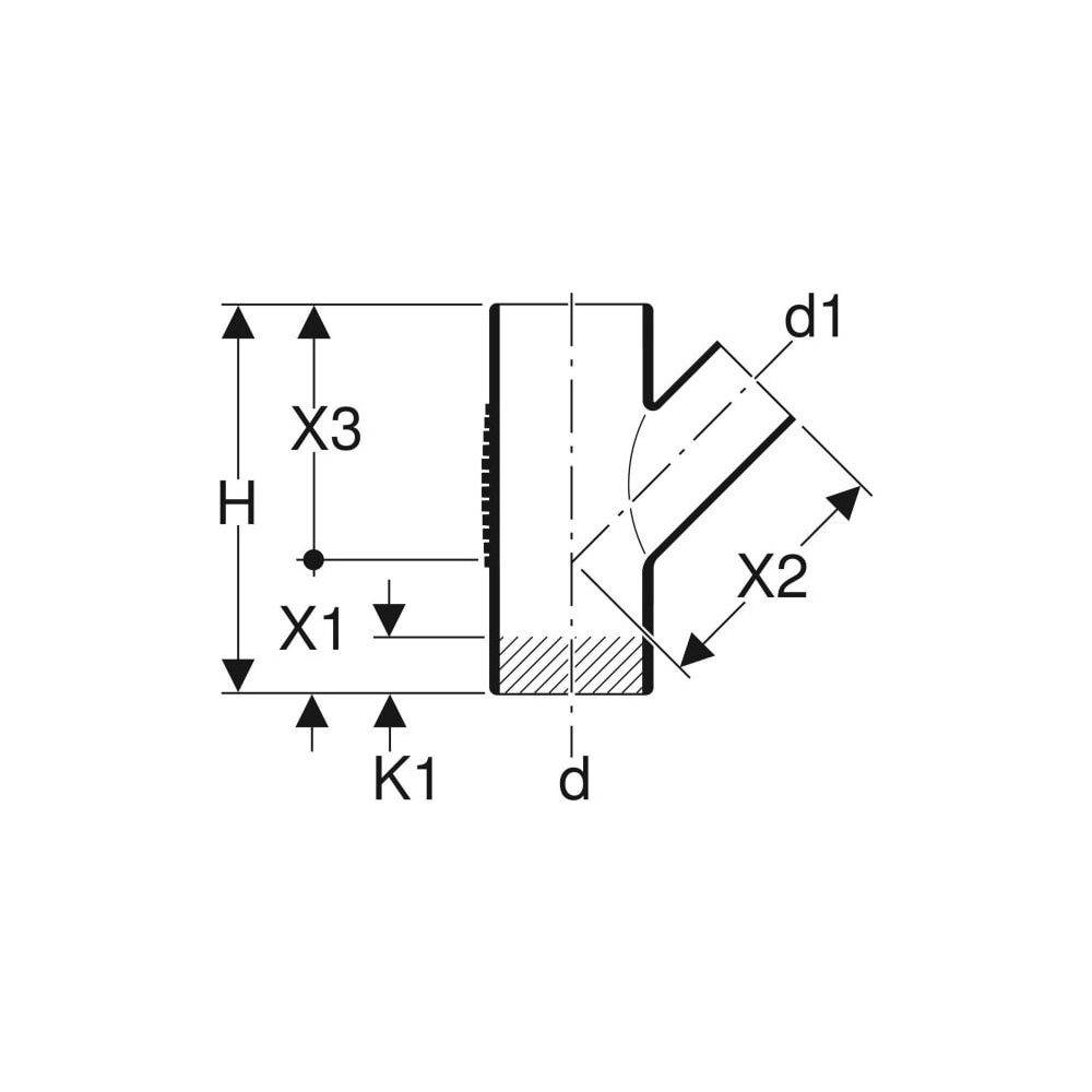Geberit GE Silent-db20 Abzweiger, 45 Grad, d90/90mm, 1 Stk.