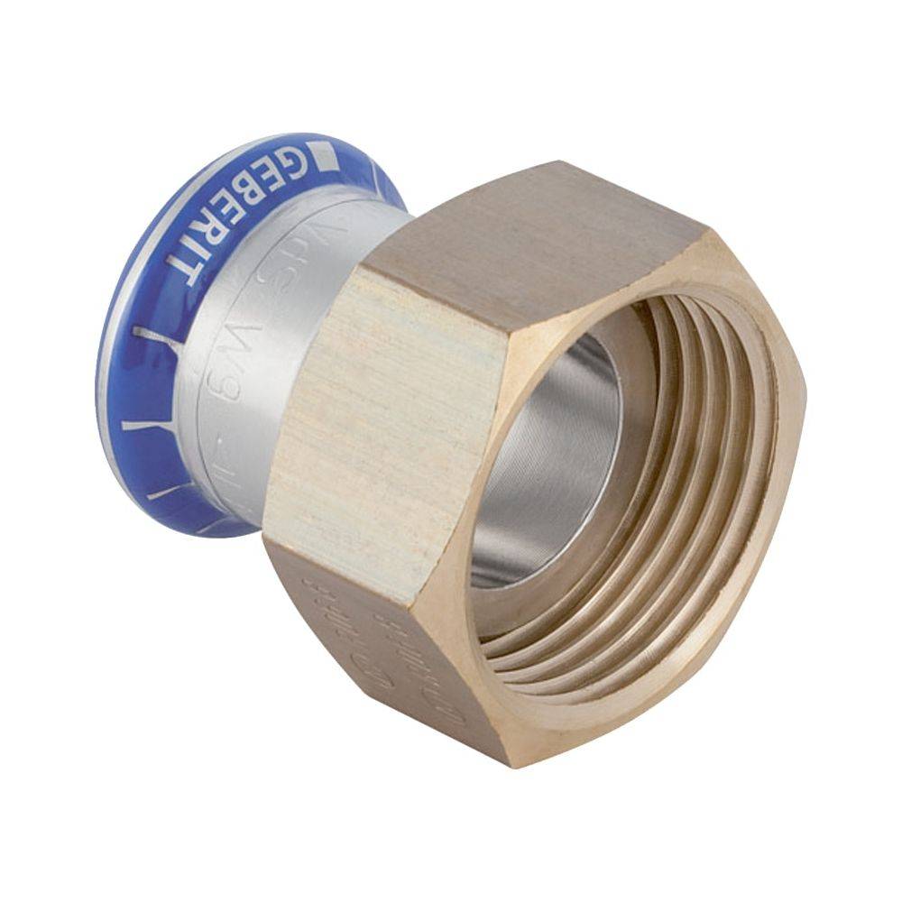 Geberit GE Mapress, Edelstahl, Uebergang mit UeWM aus Messing, d35mm x G1 1/2, 1 Stk.