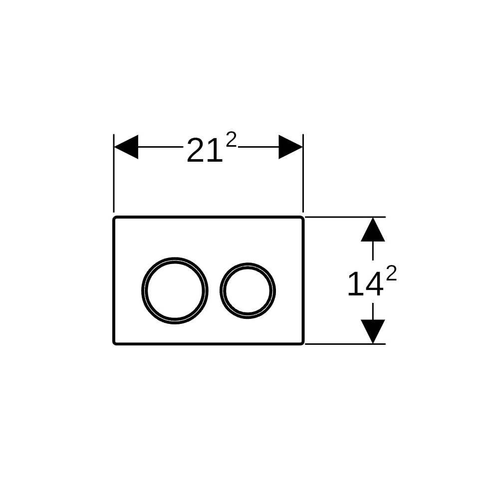 Geberit Betätigungsplatte Omega20, 2-Mengen, KS, weiß/weißmatt/weiß, rund, 1 Stk.