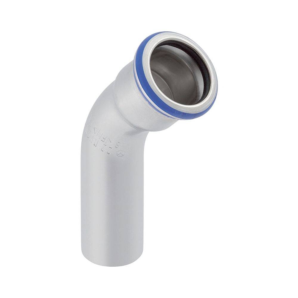 Geberit Mapress Edelstahl Bogen mit Einschubende 45 Grad, Außendurchmesser 42mm