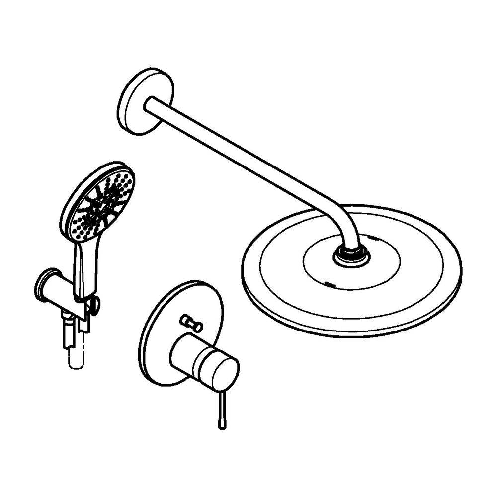 Grohe Essence UP-Duschsystem mit UP-Einhandmischer, 2-Wege-Umstellung, Rapido SmartBox, Rainshower Mono 310, Cool
