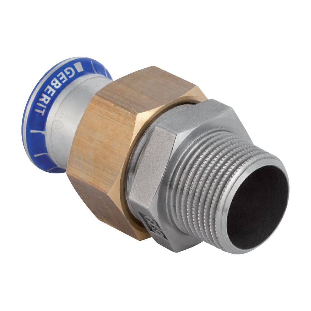 Geberit Mapress Edelstahl Übergangsverschraubung mit Außengewinde D 28mm, R 1"