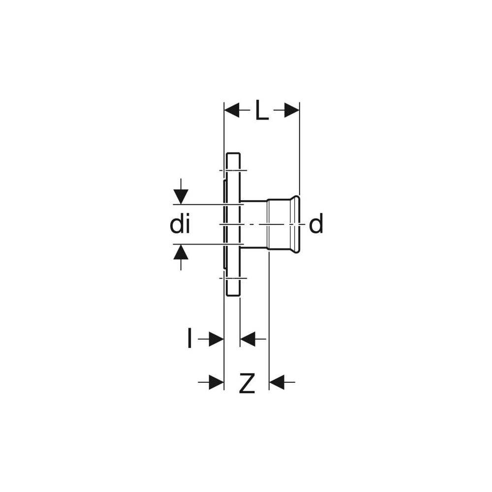 Geberit GE Mapress ES, Gas, Flansch, PN10/21, Pressmuffe, d76,1mm, 1 Stk.