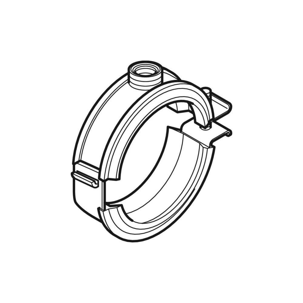 Geberit Rohrschelle Silent-db20, Ø63mm, gedämmt, Gewindemuffe M10/G1/2", Stahl, 1 Stk.