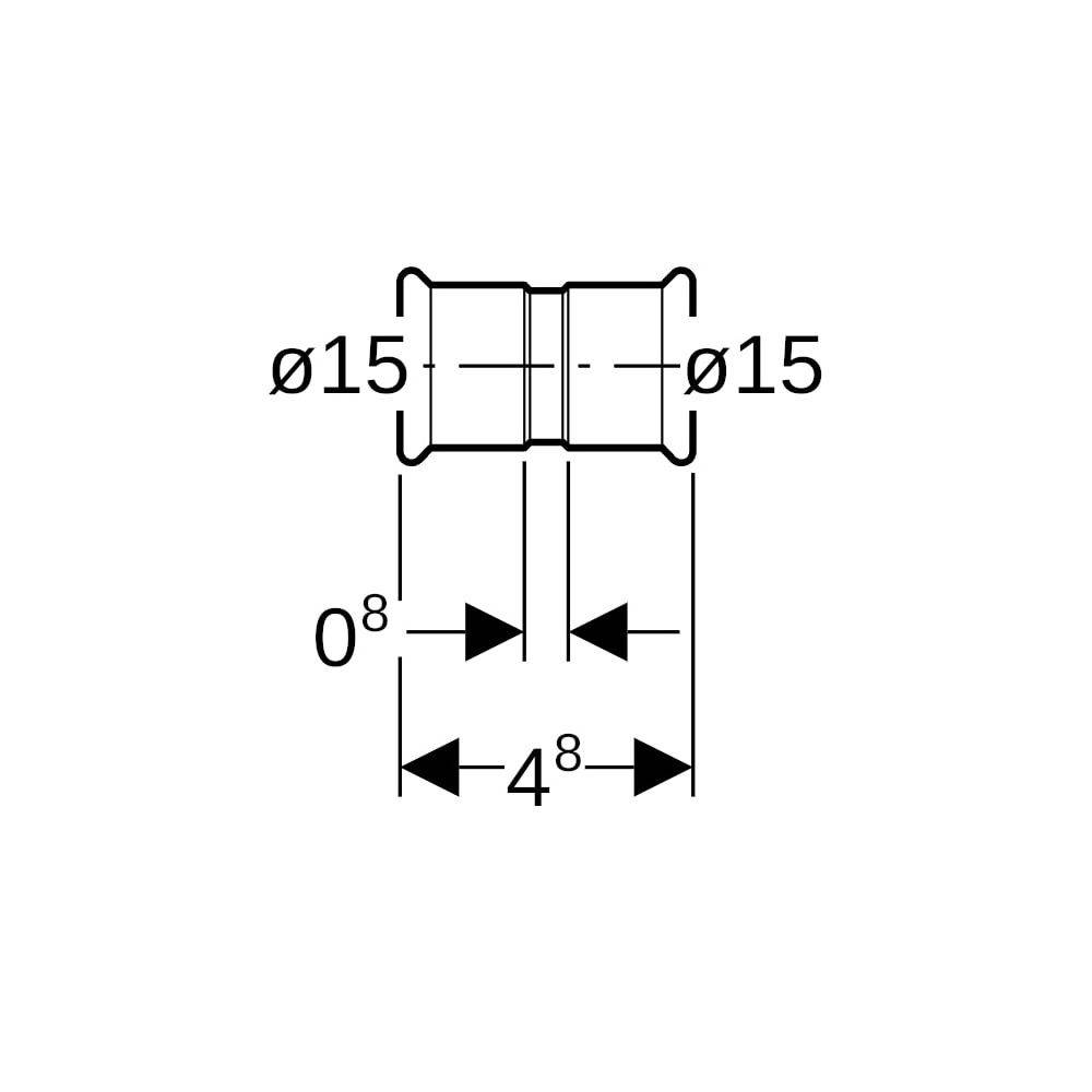 Geberit GE Mapress, Therm Muffe, d15mm, NPW, 1 Stk.