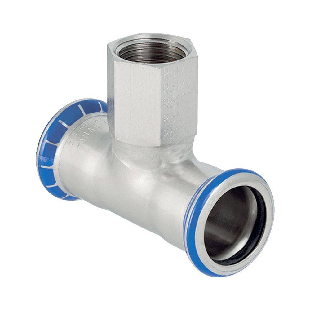 Geberit T-Stück Mapress Edelstahl, Ø54mm x Rp3/4", Innengewinde, Pressmuffen, Edelstahl 1.4401, 1 Stk.