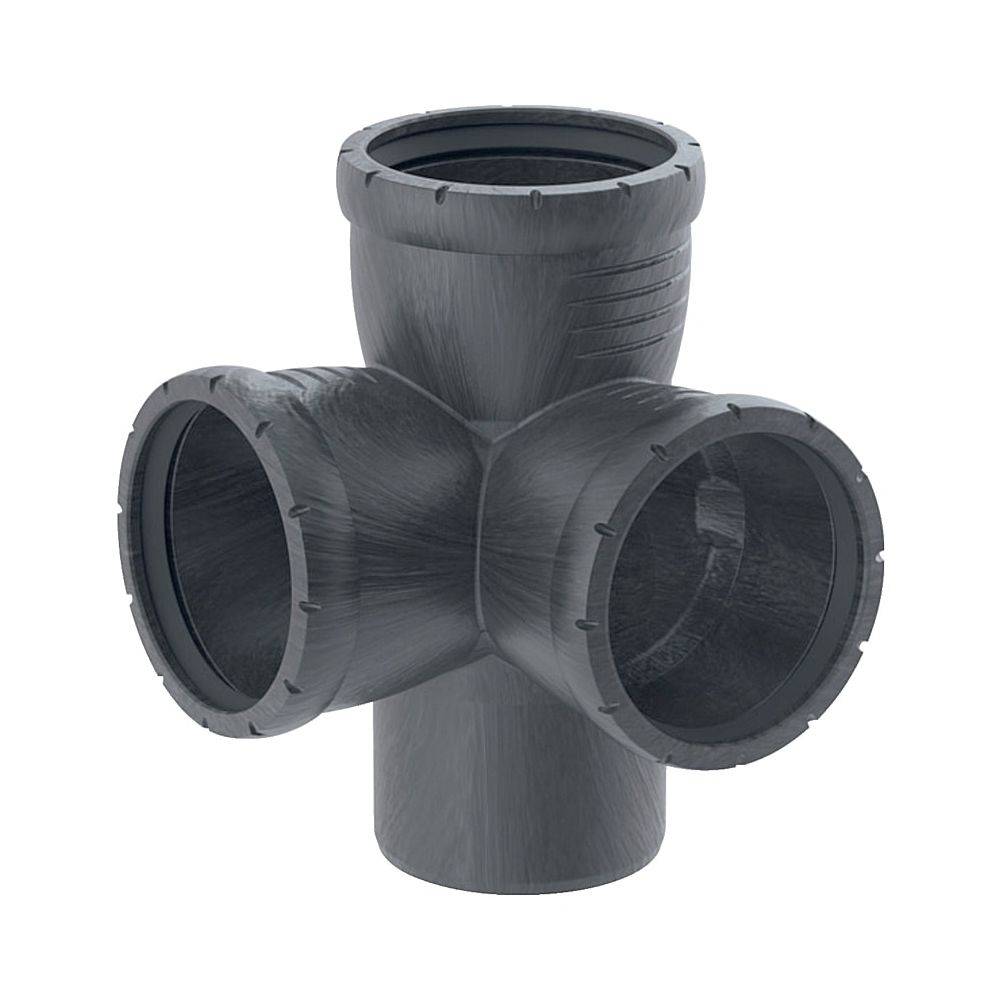 Geberit Silent-Pro Eckabzweig 87,5 Grad, DN 90, PP-MX, Schwarz, 393459141