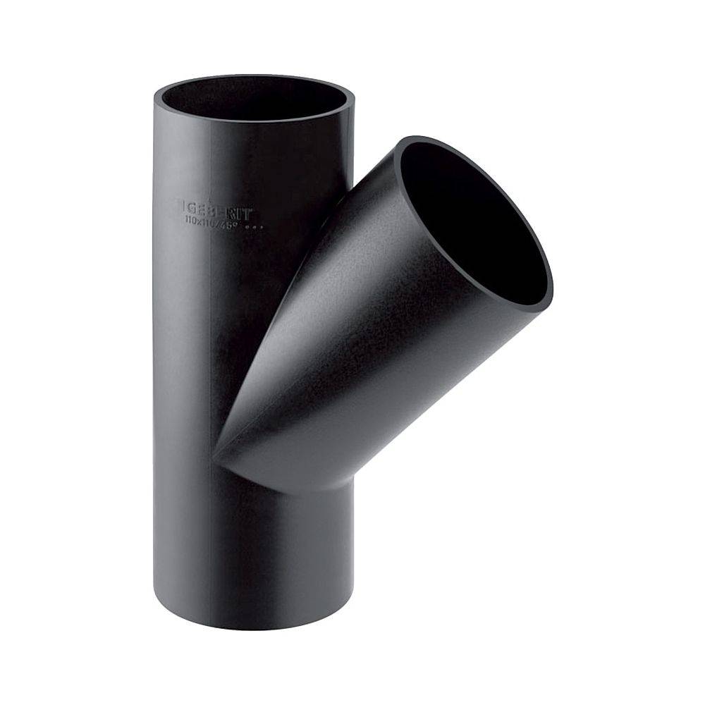 Geberit Abzweig 45 Grad, 250x160mm, PE-HD, Schwarz, 371145161