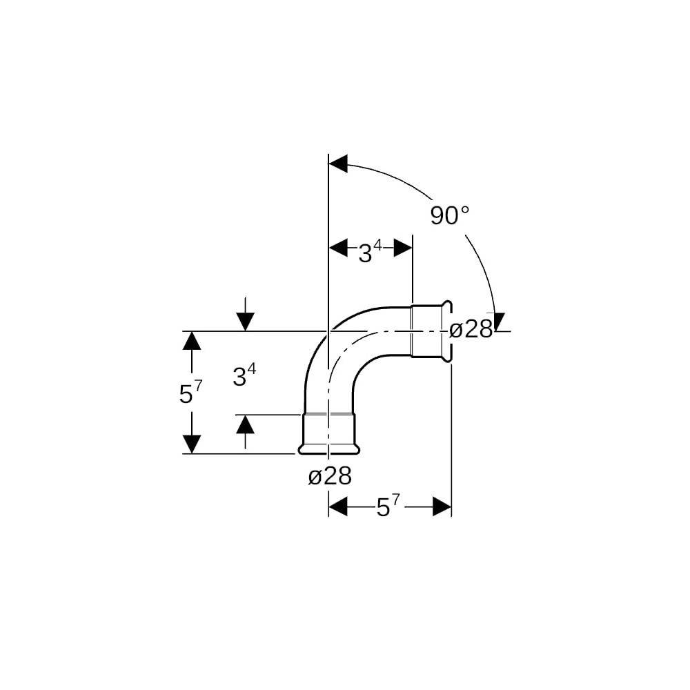 Geberit GE Mapress, Therm, Bogen, 90 Gr., d28mm, NPW, 1 Stk.