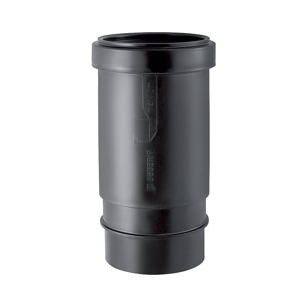 Geberit Langmuffe mit Doppelbund, DN 100, 110mm, PE-HD, Schwarz, 367700161