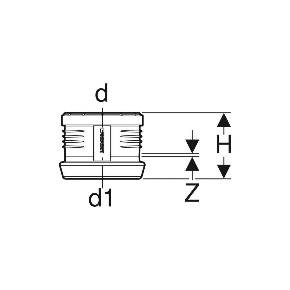 Geberit GE Übergangsmuffe, auf Silent-db20, PE-S2, d75mm, 1 Stk.