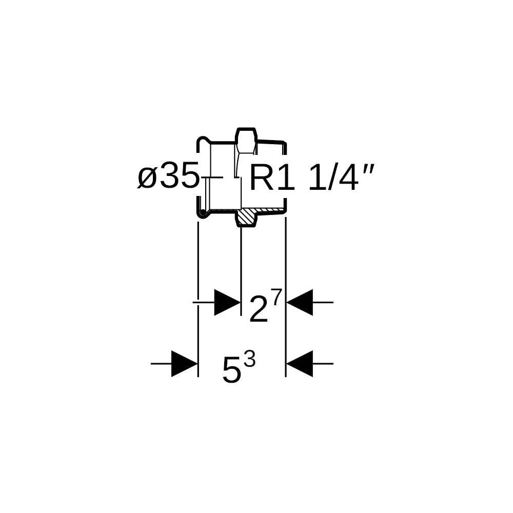 Geberit GE Mapress, Therm Uebergang, d35mm, R1 1/4, NPW, 1 Stk.