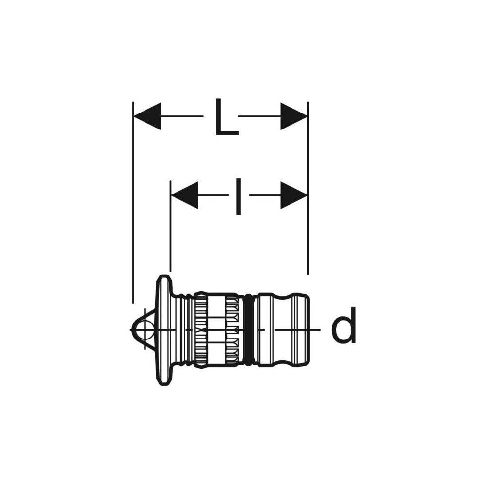 Geberit GE Mepla Rohr-Endstopfen, PVDF, d26mm, pressbar, unlösbar, 1 Stk.