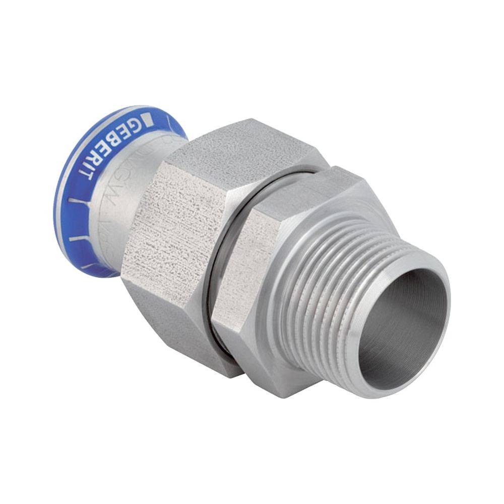 Geberit GE Mapress ES, Uebergangsverschraubung mit UeWM, Edelstahl, d22mm x R1/2, 1 Stk.