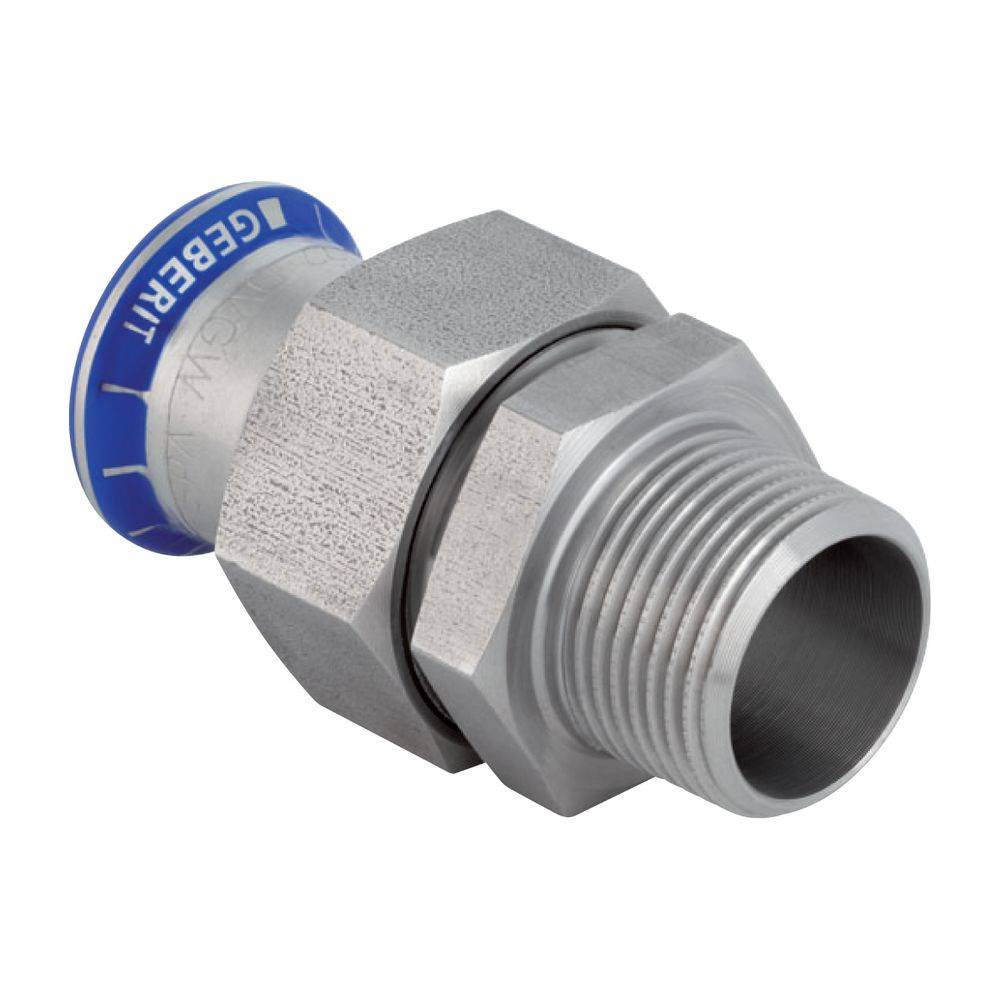 Geberit GE Mapress ES, Uebergangsverschraubung mit UeWM, Edelstahl, d22mm x R1/2, 1 Stk.