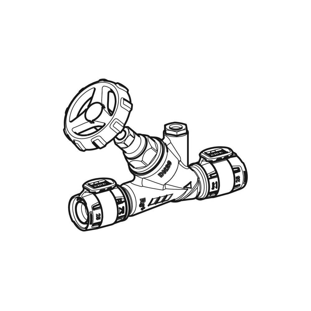 Geberit GE FlowFit, Schrägsitz Absperrventil, RG+, d32mm, 1 Stk.