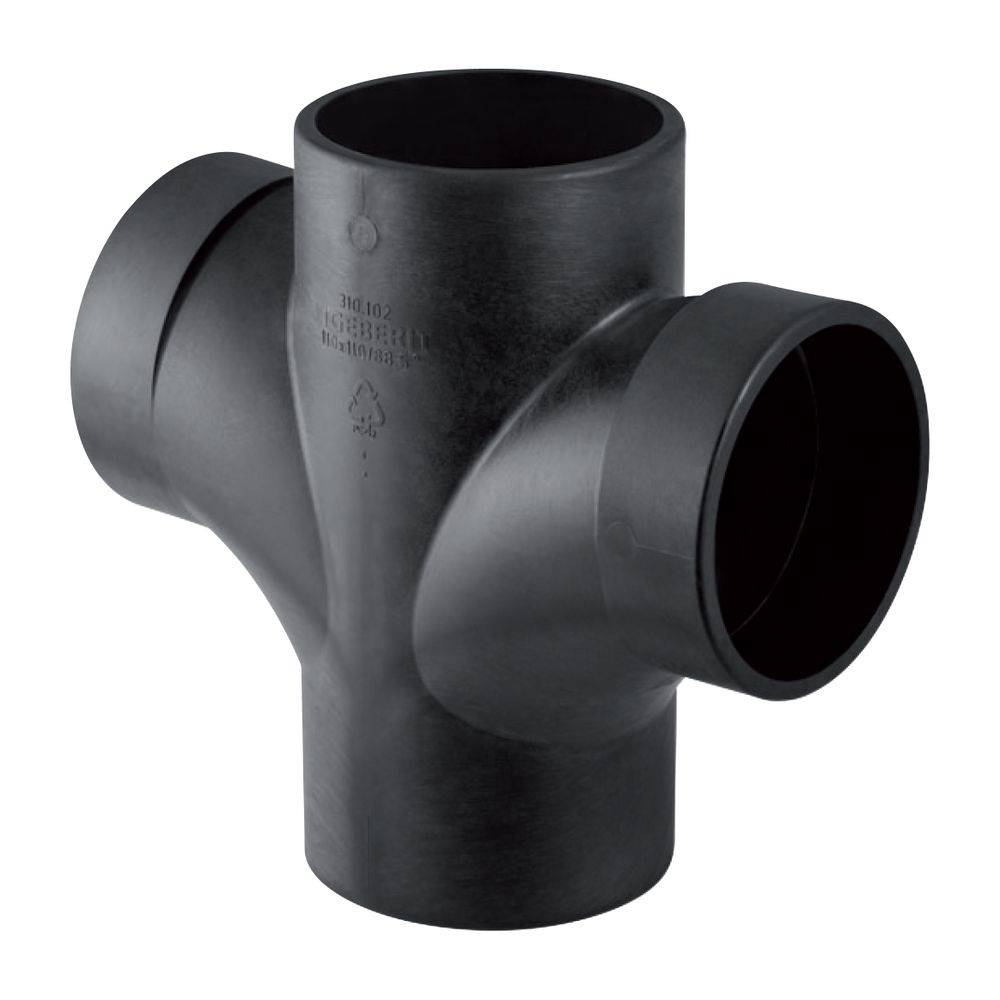 Geberit GE Silent-db20, Bogenabzweiger, zweifach, 88,5/180°, DN 110/110 mm, 1 Stk.