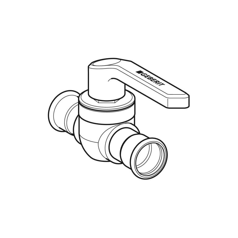 Geberit Mapress Edelstahl Kugelhahn mit Betätigungshebel Außendurchmesser 54mm, 10 bar