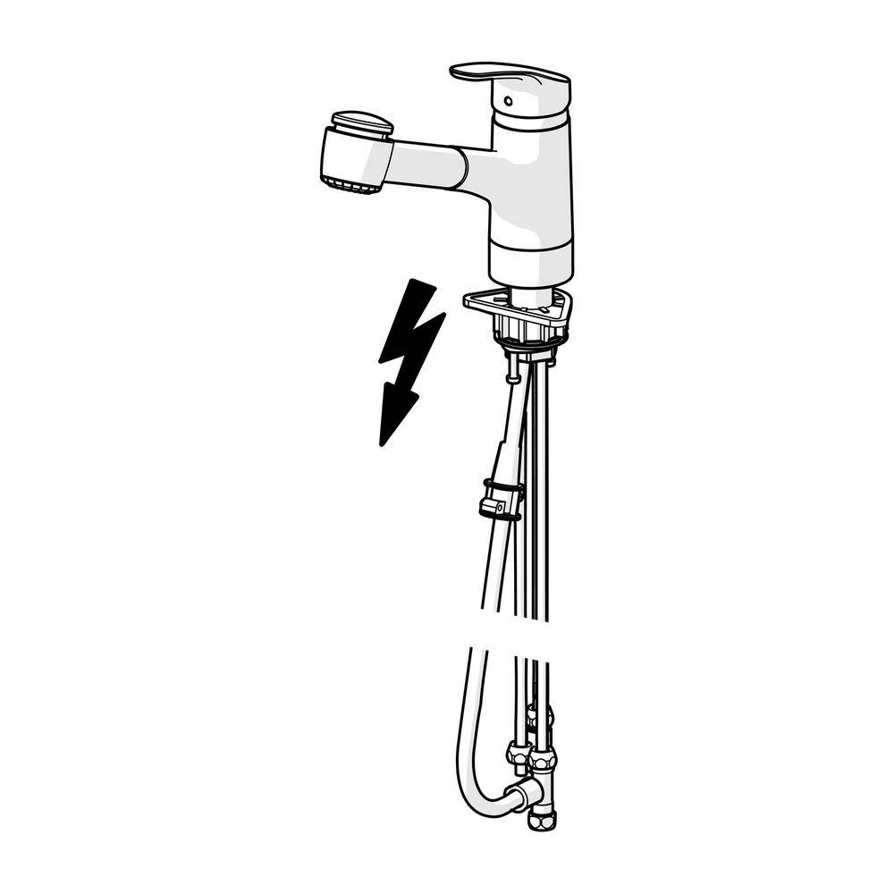Hansa Mix Einhebelmischer Küchenarmatur, Niederdruck 0136 Kupferrohr 2-strahlig Ausladung 235mm DN15 Chrom