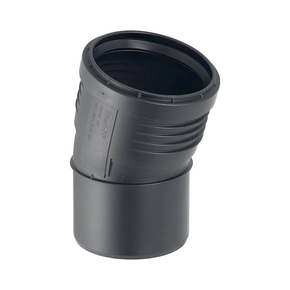 Geberit Bogen Silent-PP 15 Grad, DN 125, PP-MD, Schwarz, 390620141