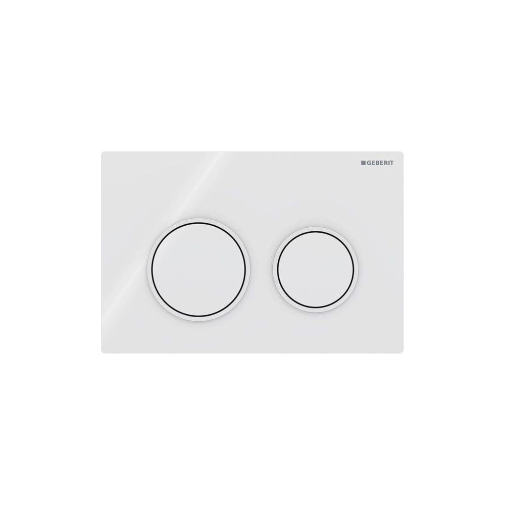 Geberit Betätigungsplatte Omega20, 2-Mengen, KS, weiß/weißmatt/weiß, rund, 1 Stk.
