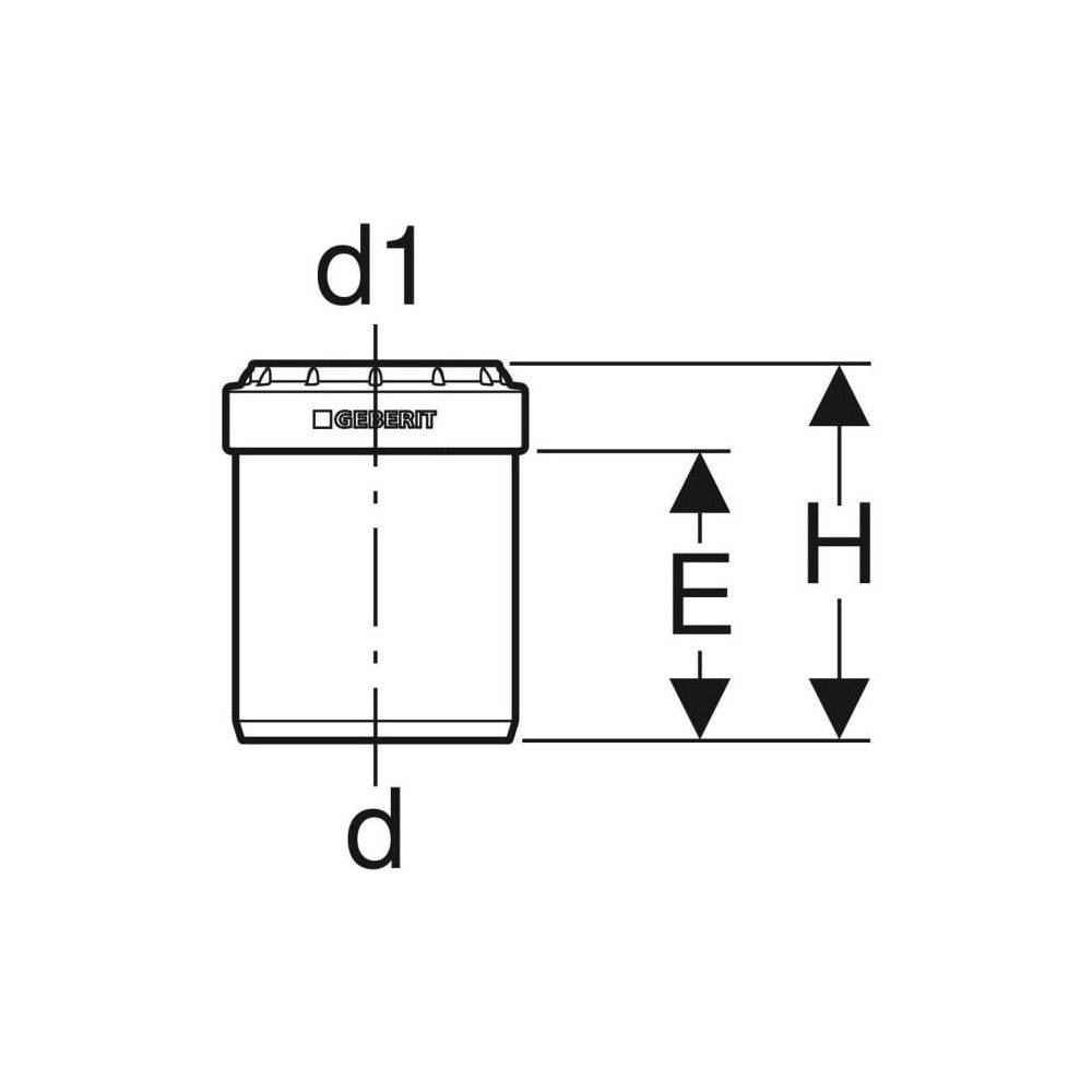 Geberit GE Silent-PP Reduktion, 50/40 mm, zentrisch, kurz, 1 Stk.