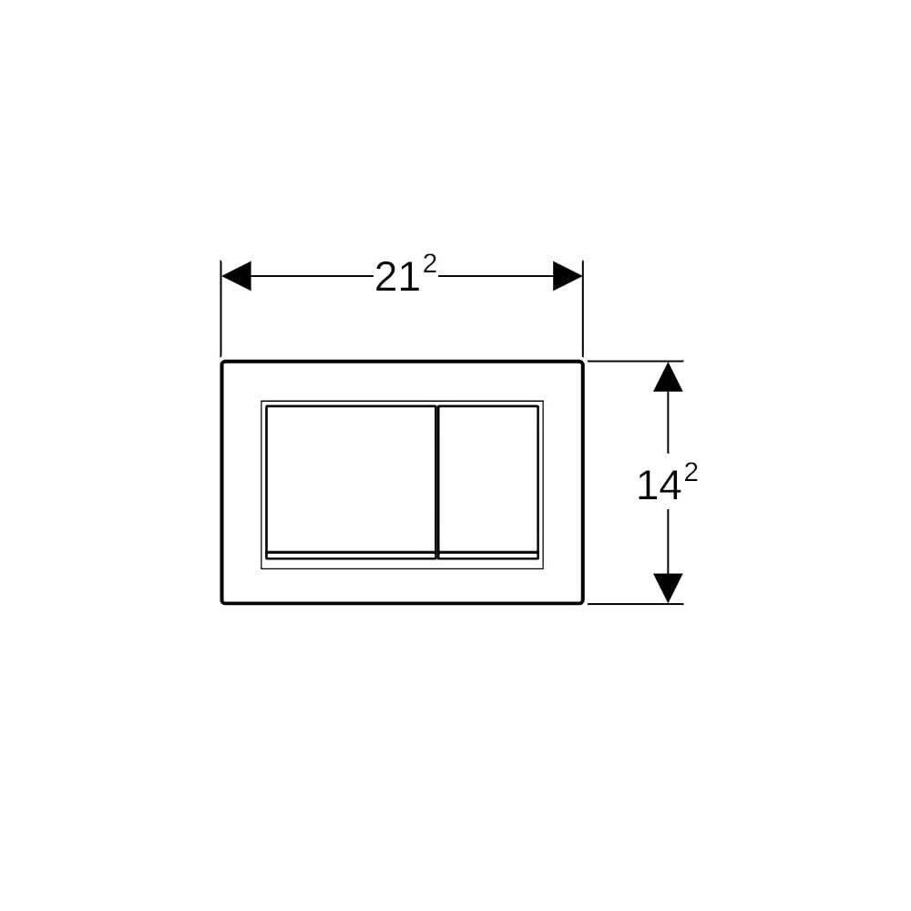 Geberit Omega 20 square Betätigungsplatte für 2-Mengen-Spülung