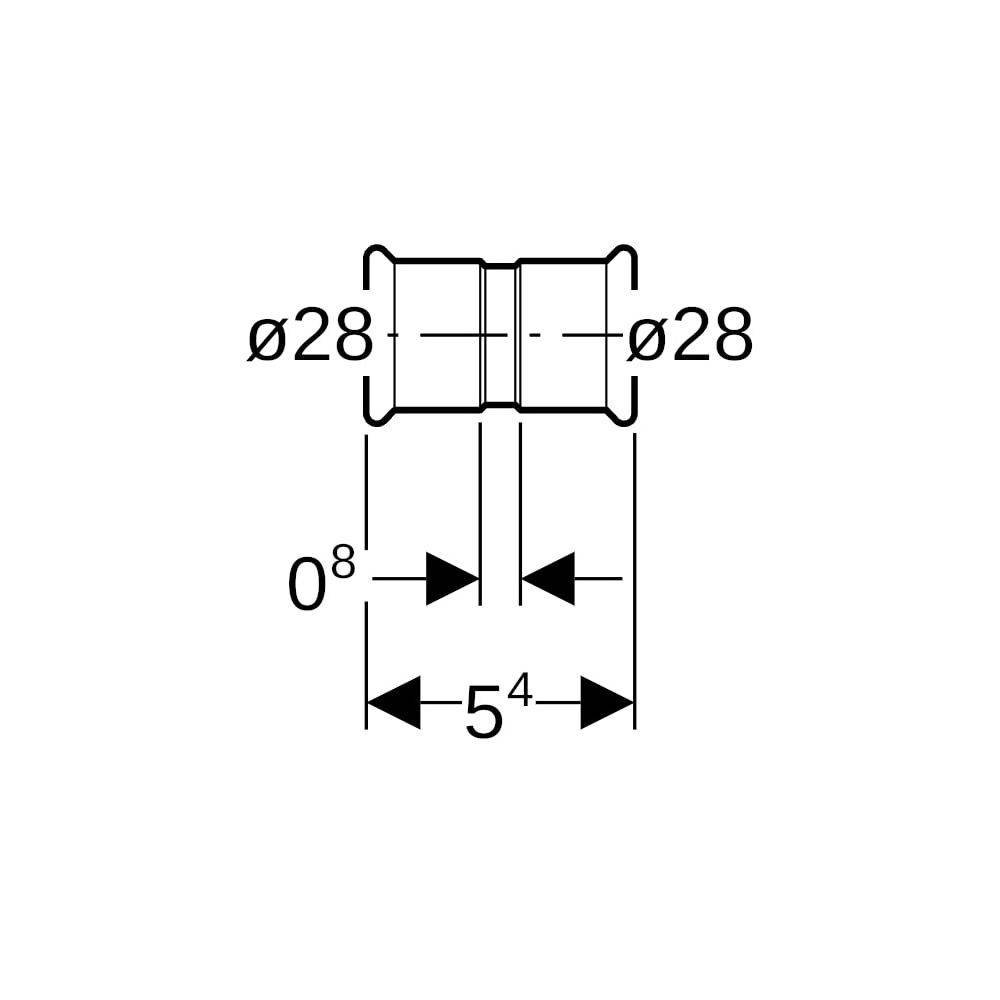 Geberit Muffe Mapress Therm 44005, DN 25, 28mm, Edelstahl, Edelstahl